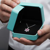 1.0 Ct Round Cut Snowflake Tourmaline Pendant Necklace