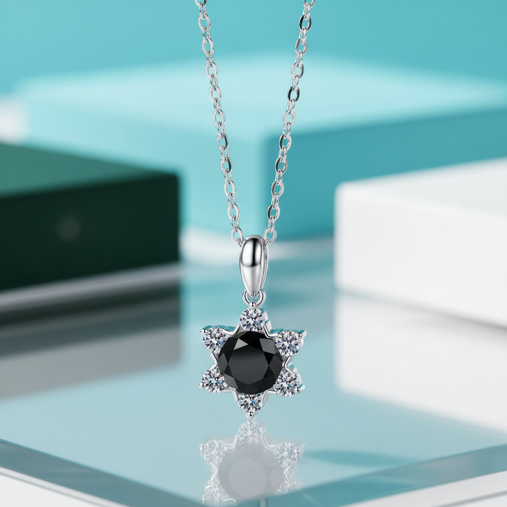 1.0 Ct Round Diamond Snowflake Pendant Necklace-Evani Jewelry