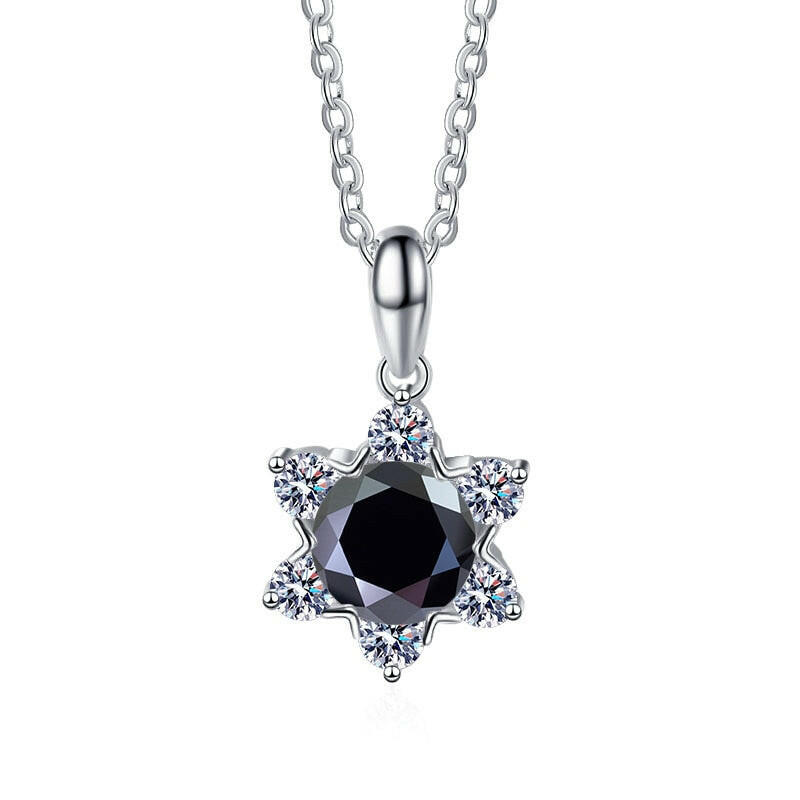 1.0 Ct Round Diamond Snowflake Pendant Necklace-Evani Naomi Jewelry