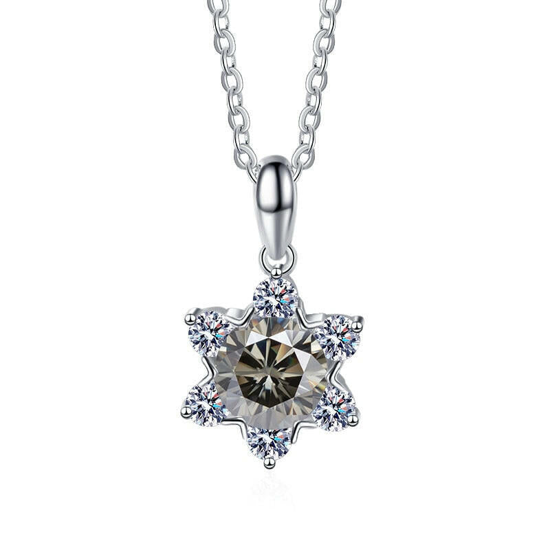 1.0 Ct Round Diamond Snowflake Pendant Necklace-Evani Naomi Jewelry