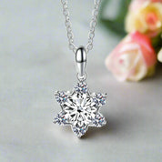 1.0 Ct Round Diamond Snowflake Pendant Necklace-Evani Naomi Jewelry