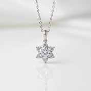 1.0 Ct Round Diamond Option Snowflake Pendant Necklace