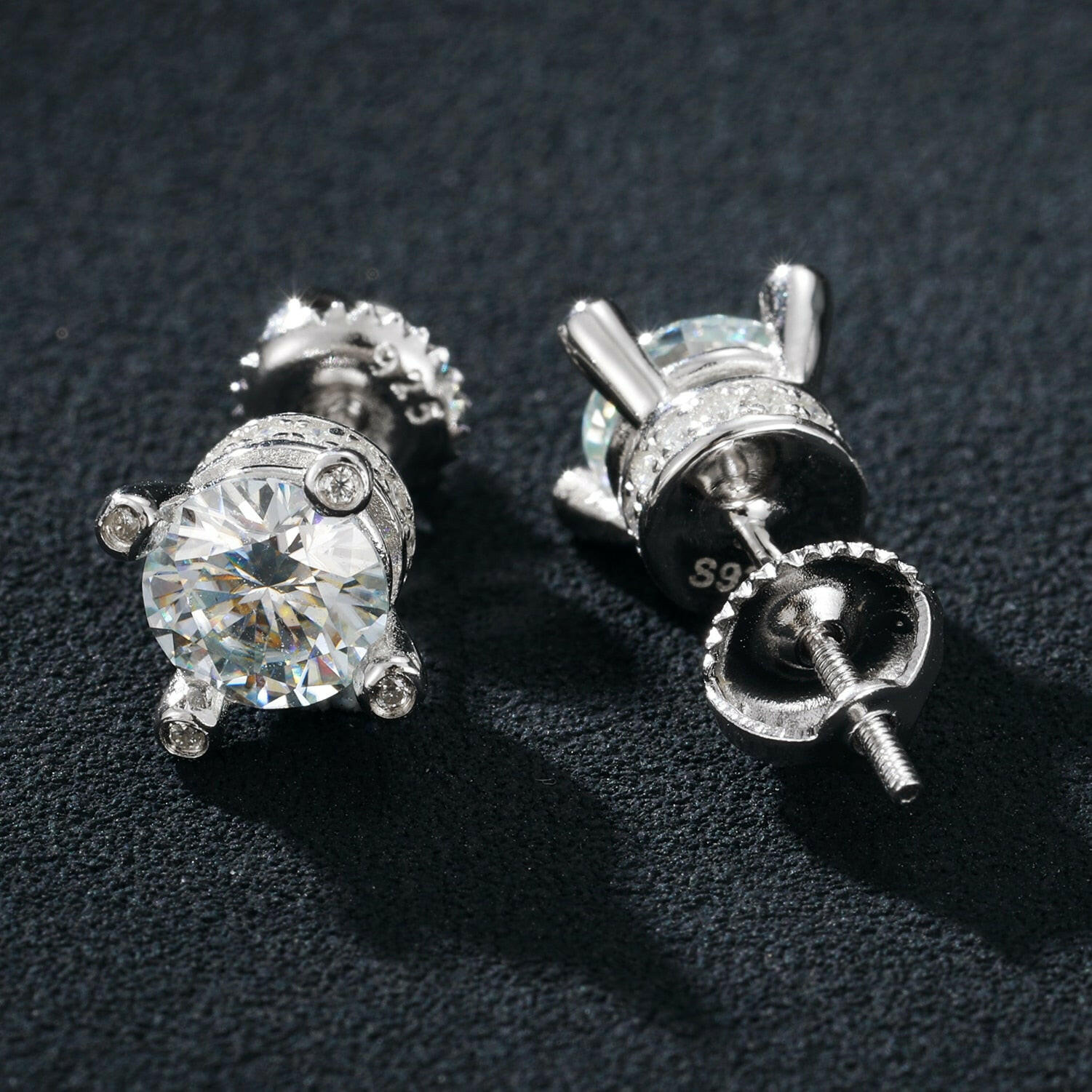 1.0 Ct Round Diamond Stud Earrings-Evani Naomi Jewelry