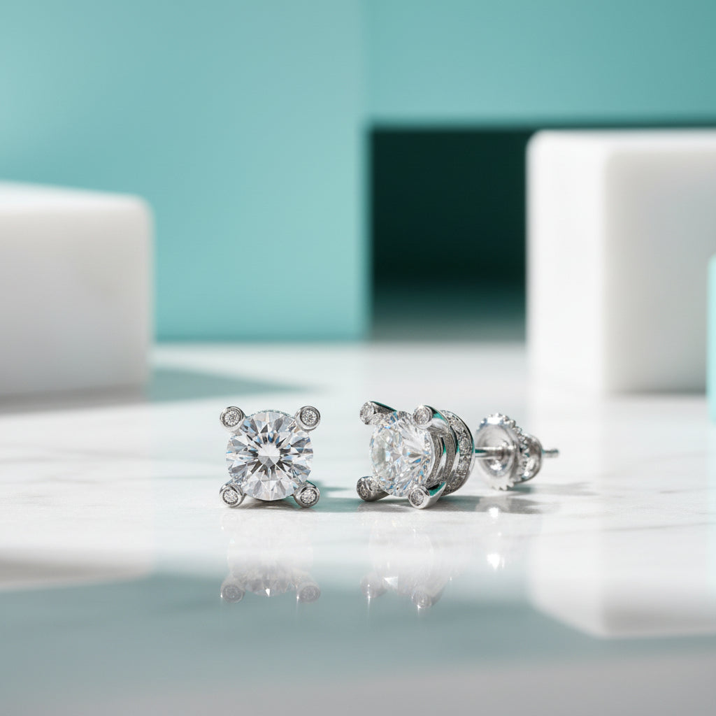 1.0 Ct Round Diamond Stud Earrings-Evani Jewelry