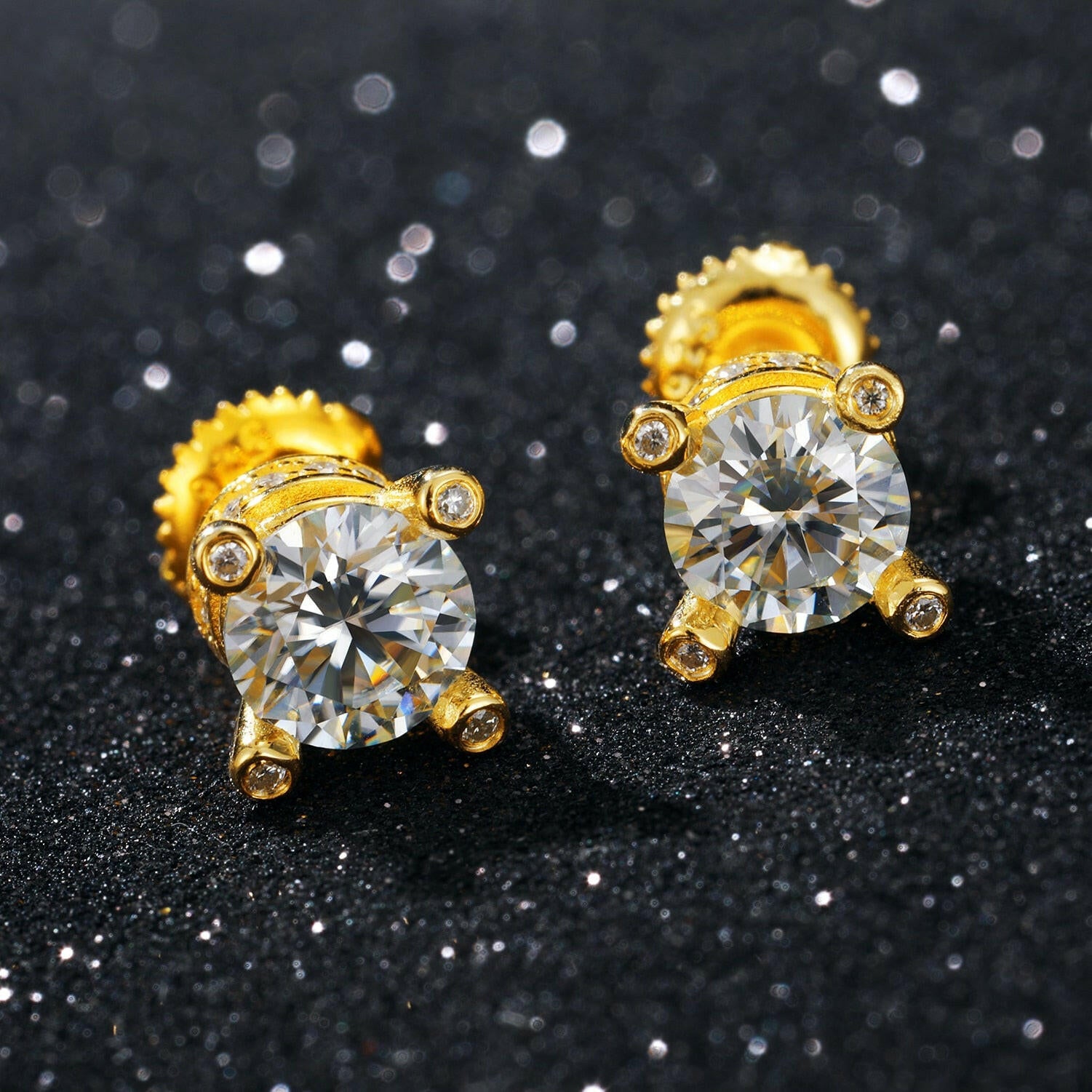 1.0 Ct Round Diamond Stud Earrings-Evani Naomi Jewelry