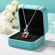 1.0 Ct Round Cut Swan Garnet Pendant Necklace
