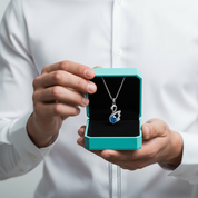 1.0 Ct Round Cut Sapphire Birthstone Swan Pendant Necklace-Evani Jewelry