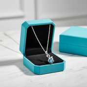 1.0 Ct Round Cut Sapphire Birthstone Swan Pendant Necklace-Evani Jewelry