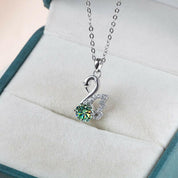 1.0 Ct Round Diamond Swan Pendant Necklace-Evani Naomi Jewelry