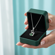 1.0 Ct Round Emerald Birthstone Swan Pendant Necklace