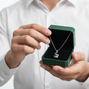 1.0 Ct Round Emerald Birthstone Swan Pendant Necklace