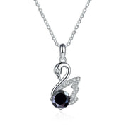 1.0 Ct Round Diamond Swan Pendant Necklace-Evani Naomi Jewelry