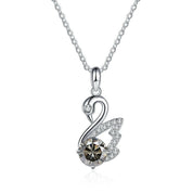 1.0 Ct Round Diamond Swan Pendant Necklace-Evani Naomi Jewelry