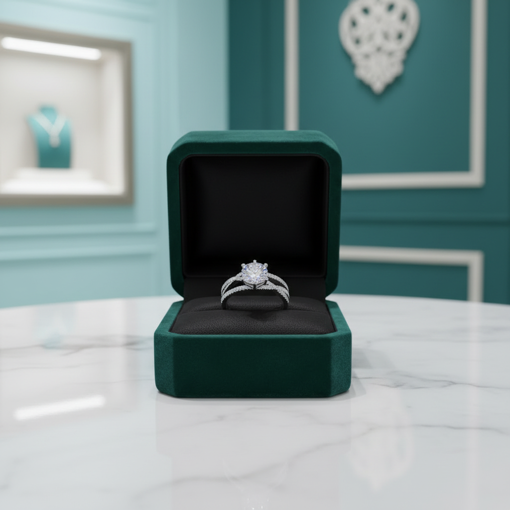 1.0 Ct Round Diamond Option Three Laps Engagement Ring