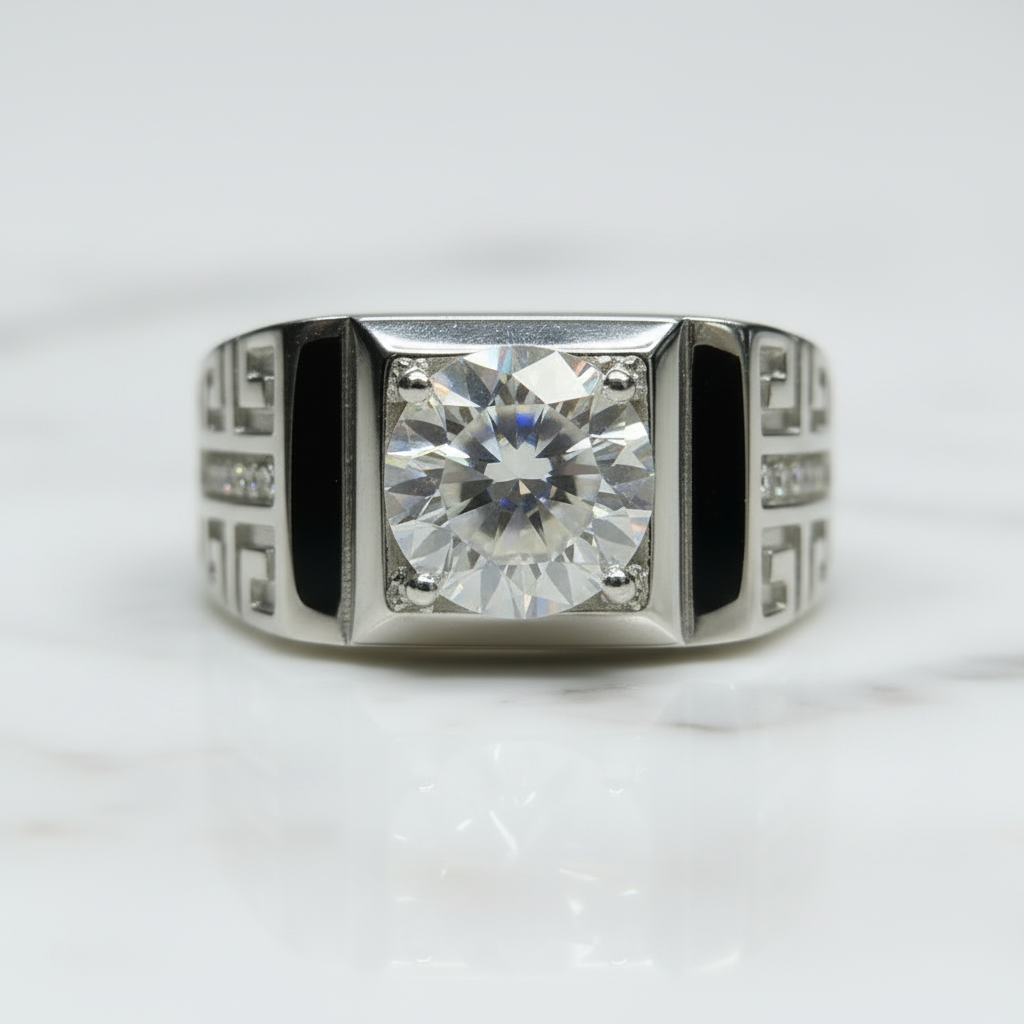 1.0 Ct Round Diamond Option Vintage Mens Ring - Evani Naomi Jewelry