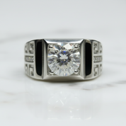 1.0 Ct Round Diamond Option Vintage Mens Ring - Evani Naomi Jewelry