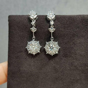 1.0 Ct Round Diamond Wheat Drop Earrings-Evani Naomi Jewelry
