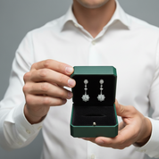 1.0 Ct Round Diamond Option Wheat Drop Earrings
