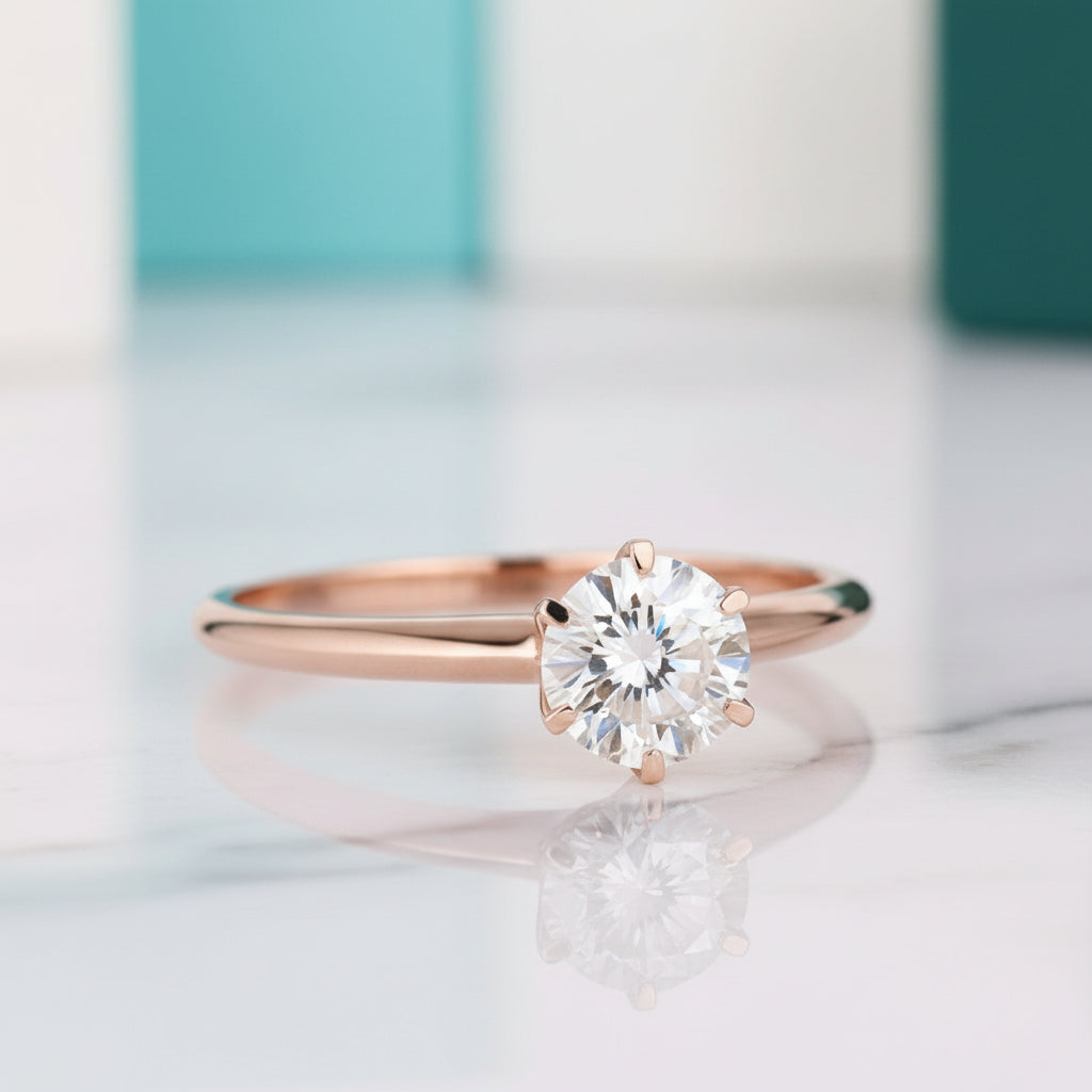 1.0 Ct Round Solitaire Diamond Engagement Ring-Evani Jewelry