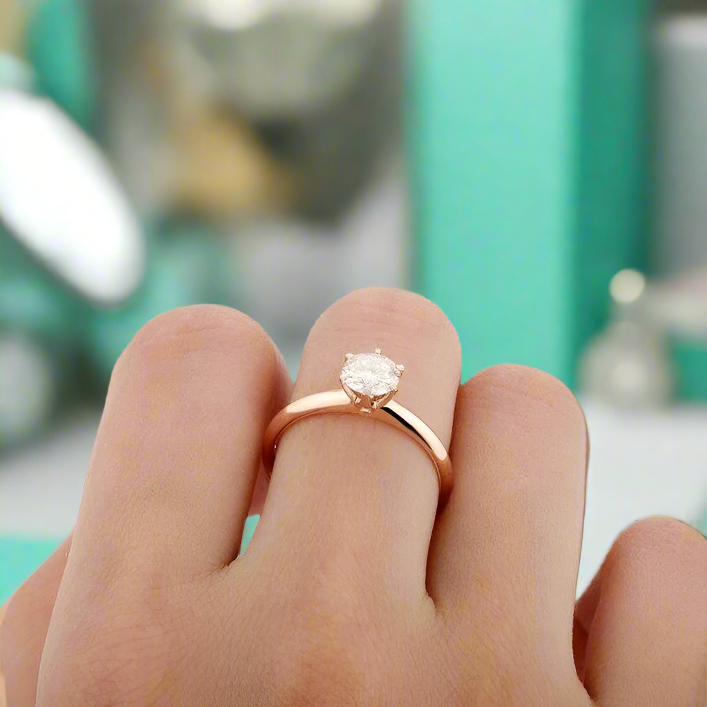 1.0 Ct Round Solitaire Diamond Engagement Ring-Evani Naomi Jewelry