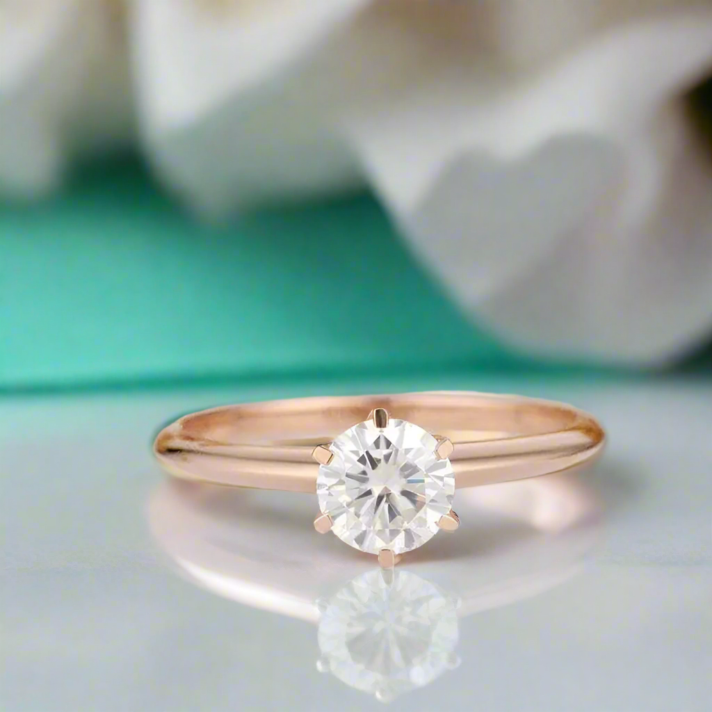 1.0 Ct Round Solitaire Diamond Engagement Ring-Evani Naomi Jewelry