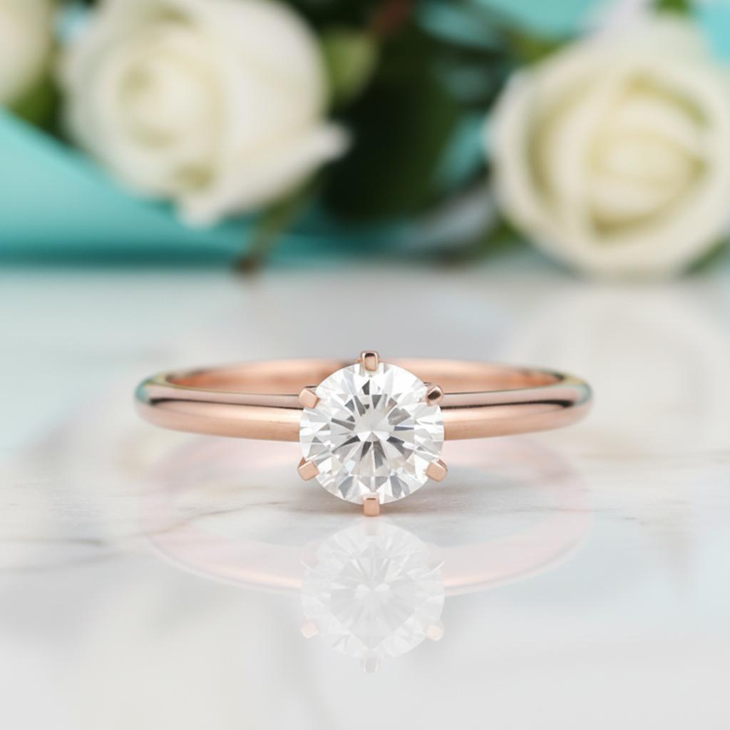 1.0 Ct Round Solitaire Diamond Engagement Ring-Evani Jewelry