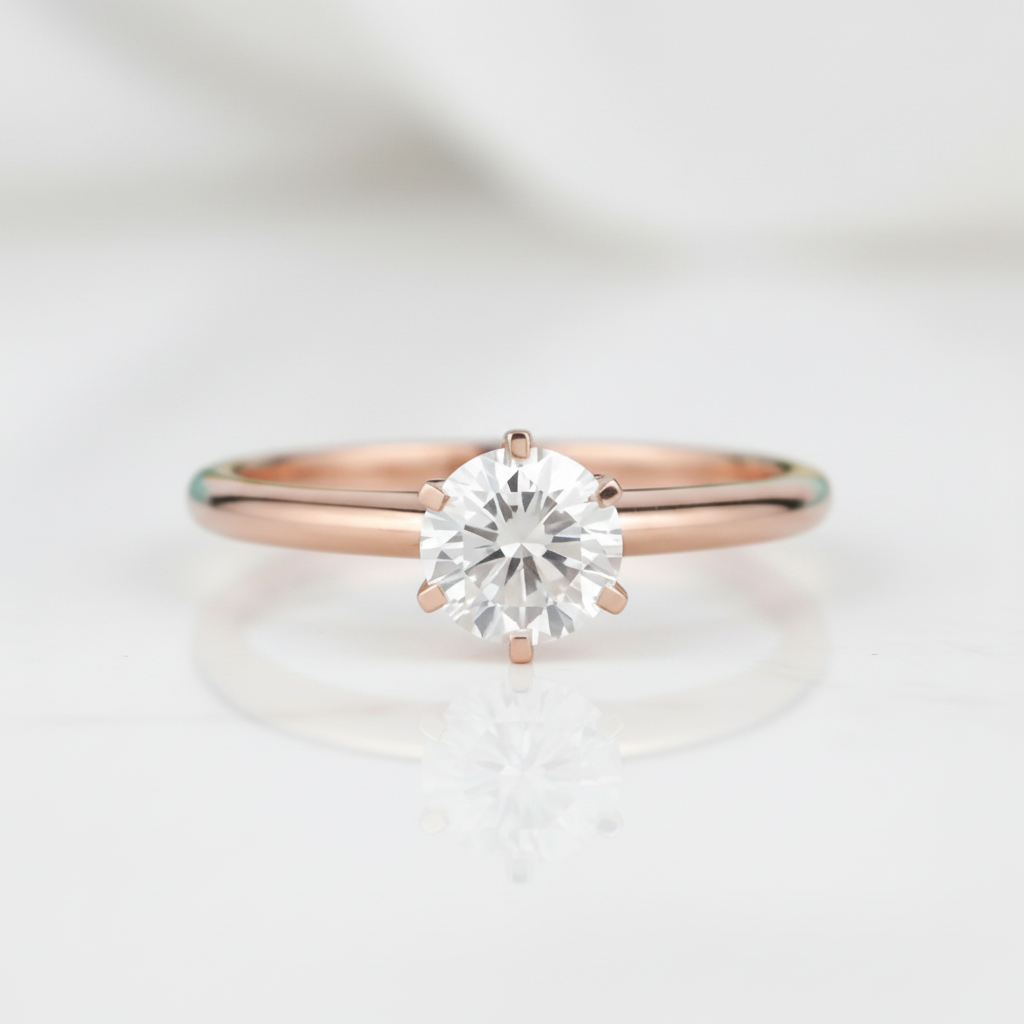 1.0 Ct Round Solitaire Diamond Option Engagement Ring - Evani Naomi Jewelry