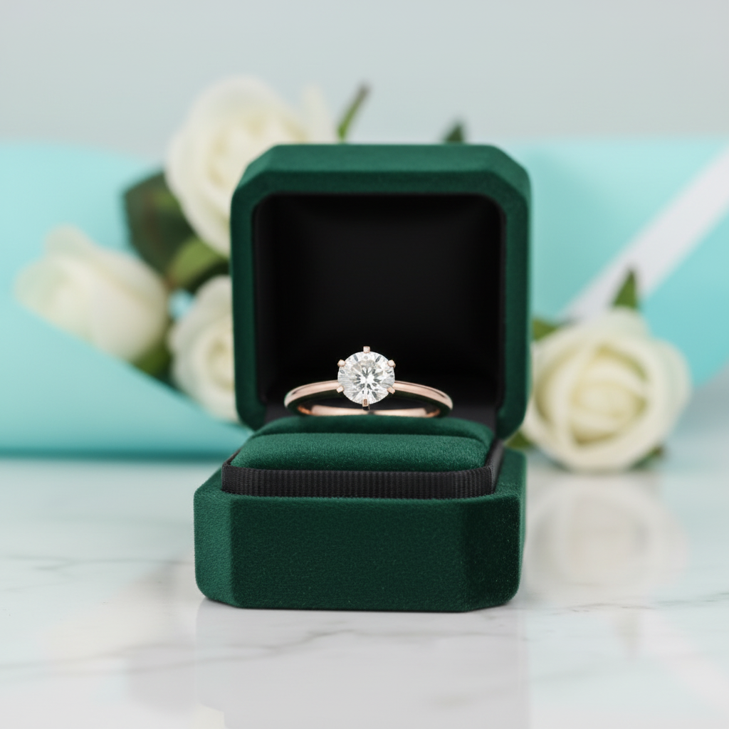 1.0 Ct Round Solitaire Diamond Option Engagement Ring - Evani Naomi Jewelry