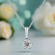 1.0 Ct Round Solitaire Diamond Pendant Necklace-Evani Naomi Jewelry