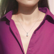 1.0 Ct Round Solitaire Diamond Pendant Necklace-Evani Naomi Jewelry