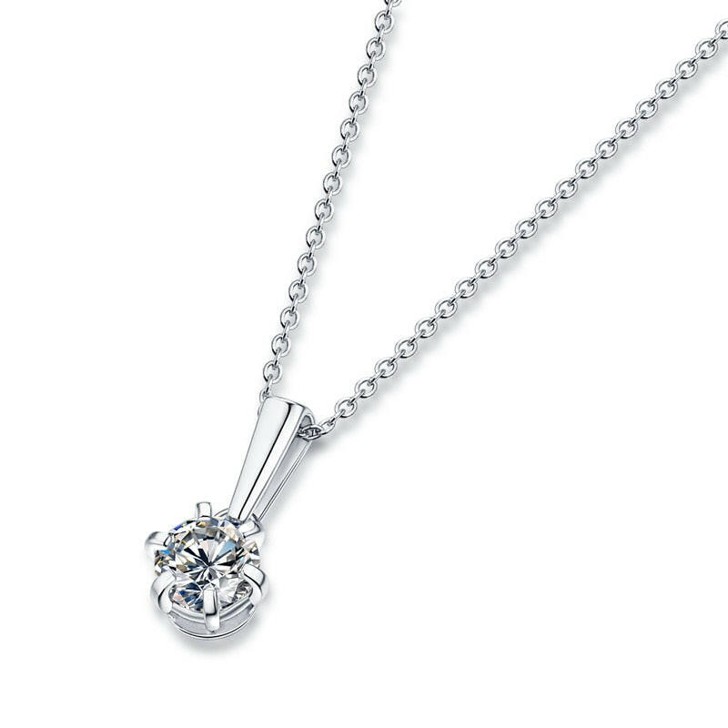 1.0 Ct Round Solitaire Diamond Pendant Necklace-Evani Naomi Jewelry