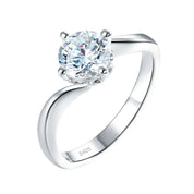 1.0 Ct Swirl White Gold Diamond Ring-Evani Naomi Jewelry