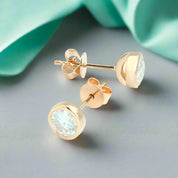 1.0 Cttw Round Diamond 18k Yellow Gold Stud Earrings-Evani Naomi Jewelry