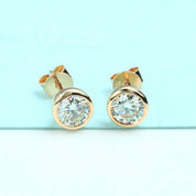 1.0 Cttw Round Diamond 18k Yellow Gold Stud Earrings-Evani Naomi Jewelry