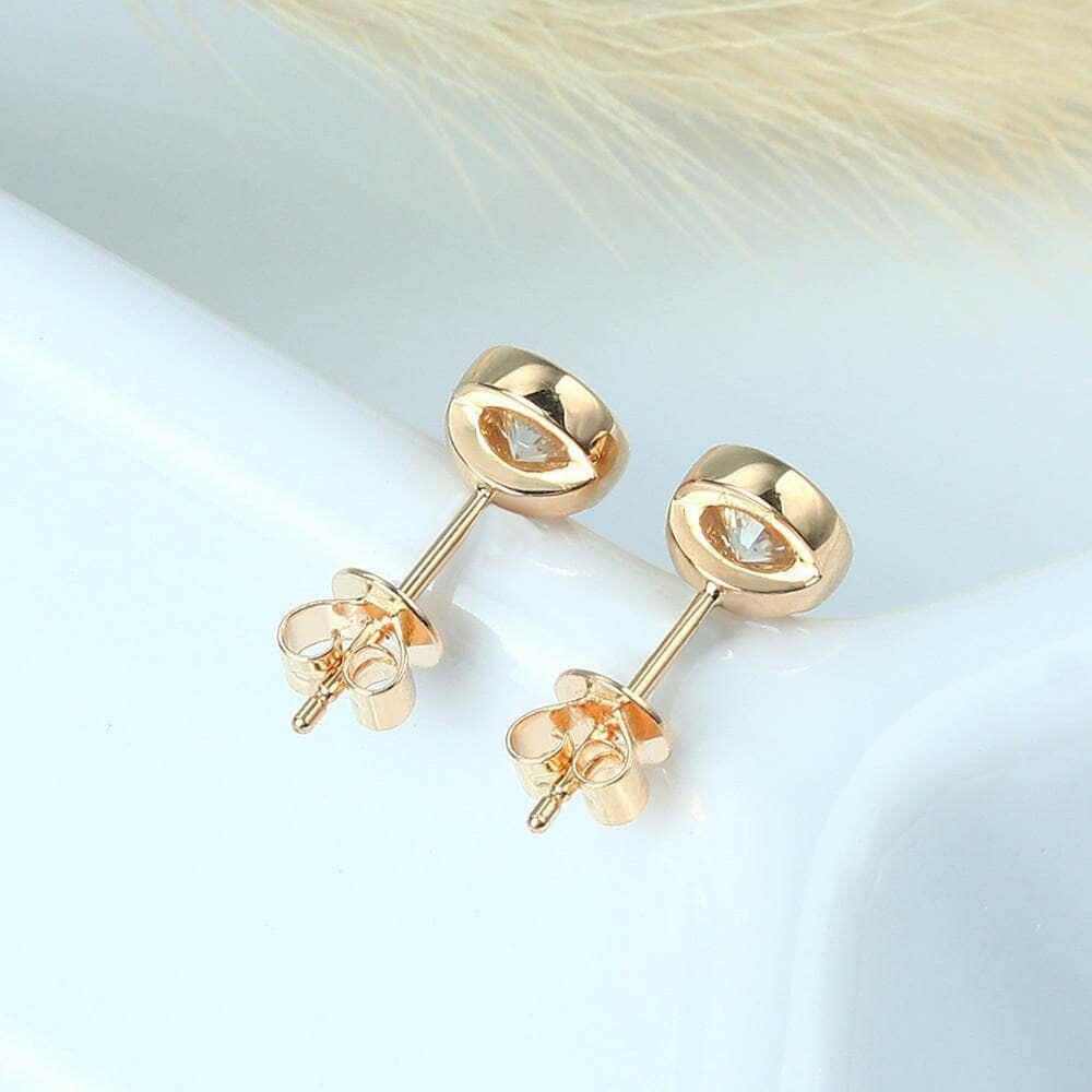 1.0 Cttw Round Diamond 18k Yellow Gold Stud Earrings-Evani Naomi Jewelry
