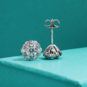 1.0 Cttw Round Diamond Flower Stud Earrings-Evani Naomi Jewelry