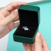 1.0 ct Blue Round cut Diamond OptionEngagement Ring - Evani Naomi Jewelry