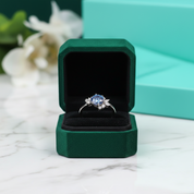 1.0 ct Blue Round cut Diamond OptionEngagement Ring - Evani Naomi Jewelry