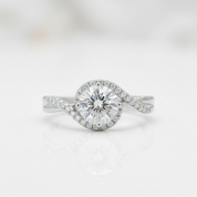 1.0 ct Round Diamond Option Twist Band Engagement Ring - Evani Naomi Jewelry