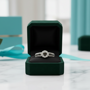 1.00 Ct Round Cut Black Diamond Option Engagement Ring - Evani Naomi Jewelry