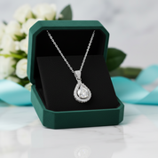 1.00 ct 6.5mm Diamond Option Water Drop Necklace