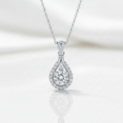 1.00 ct 6.5mm Diamond Option Water Drop Necklace