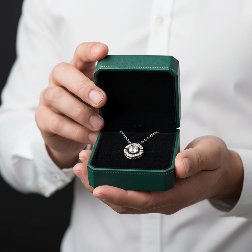 1.00 ct Dancing Diamond OptionNecklace with Heart