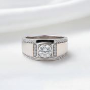1.00 ct Diamond Option Channel Side Stones Men's Ring - Evani Naomi Jewelry