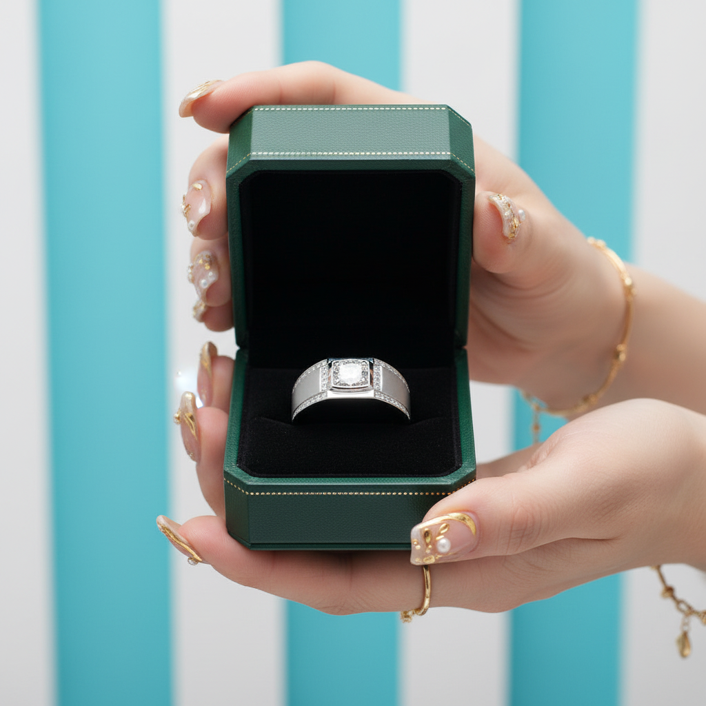 1.00 ct Diamond Option Channel Side Stones Men's Ring - Evani Naomi Jewelry