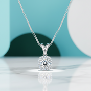 1.00 ct Diamond Option Solitaire Halo Jewelry Set