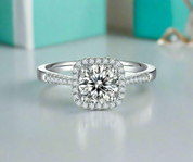 1.00 ct Diamond Square Halo Engagement Ring-Evani Naomi Jewelry
