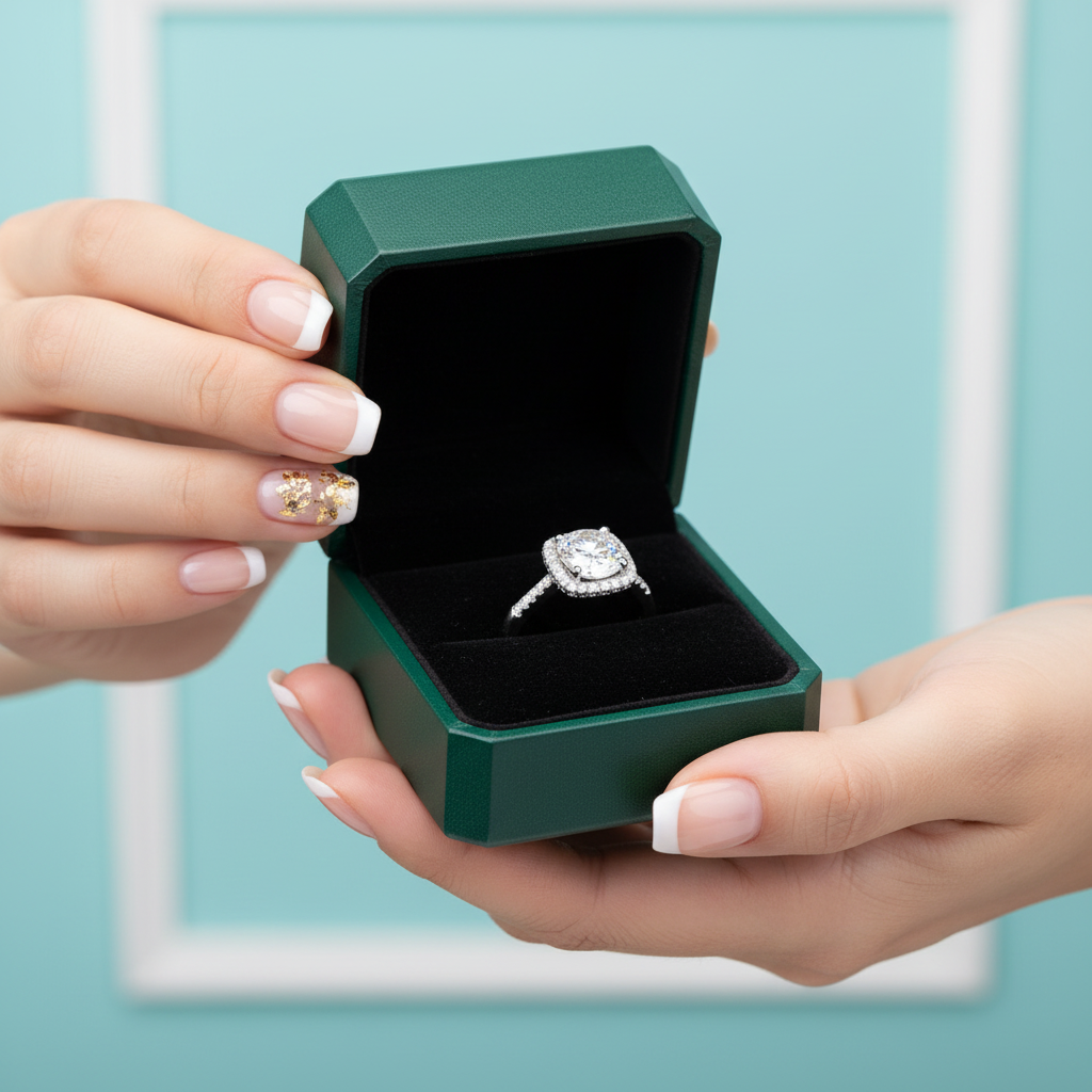 1.00 ct Diamond Option Square Halo Engagement Ring - Evani Naomi Jewelry
