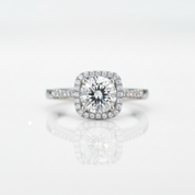 1.00 ct Diamond Option Square Halo Engagement Ring - Evani Naomi Jewelry