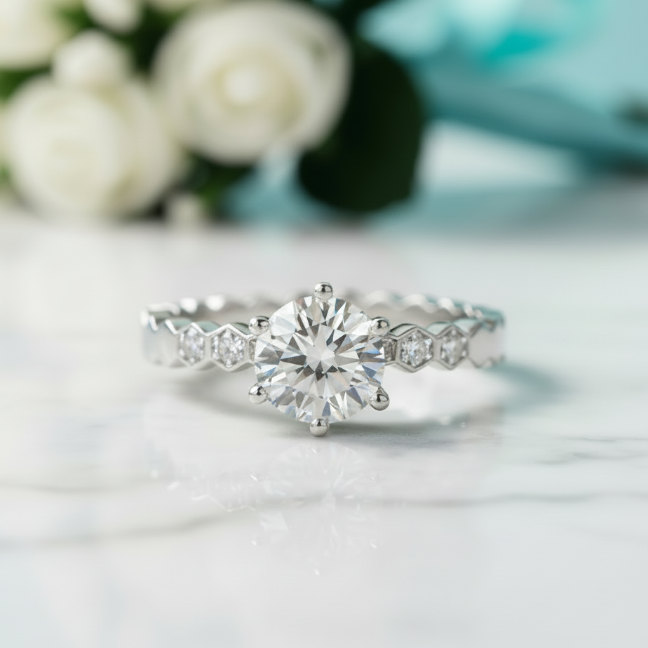 1.00 ct Diamond Vintage Wedding Ring-Evani Jewelry
